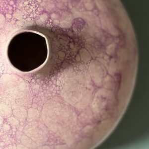 Vase bubbles amethyst glazed