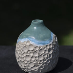 Moon vase turquoise glazed