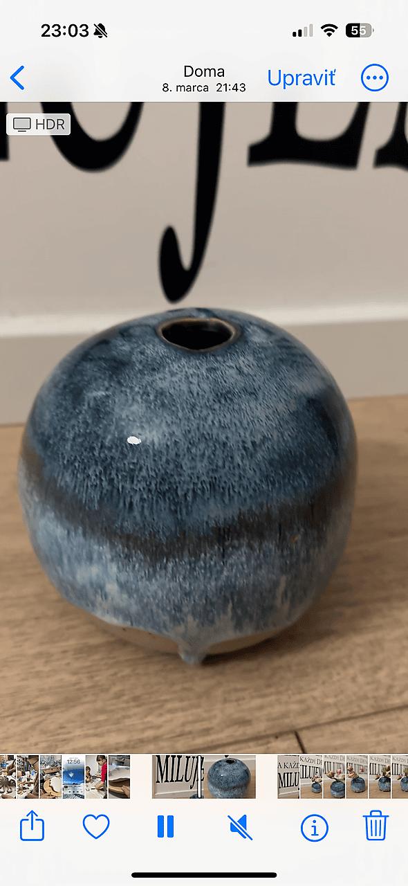 Ball vase glazed